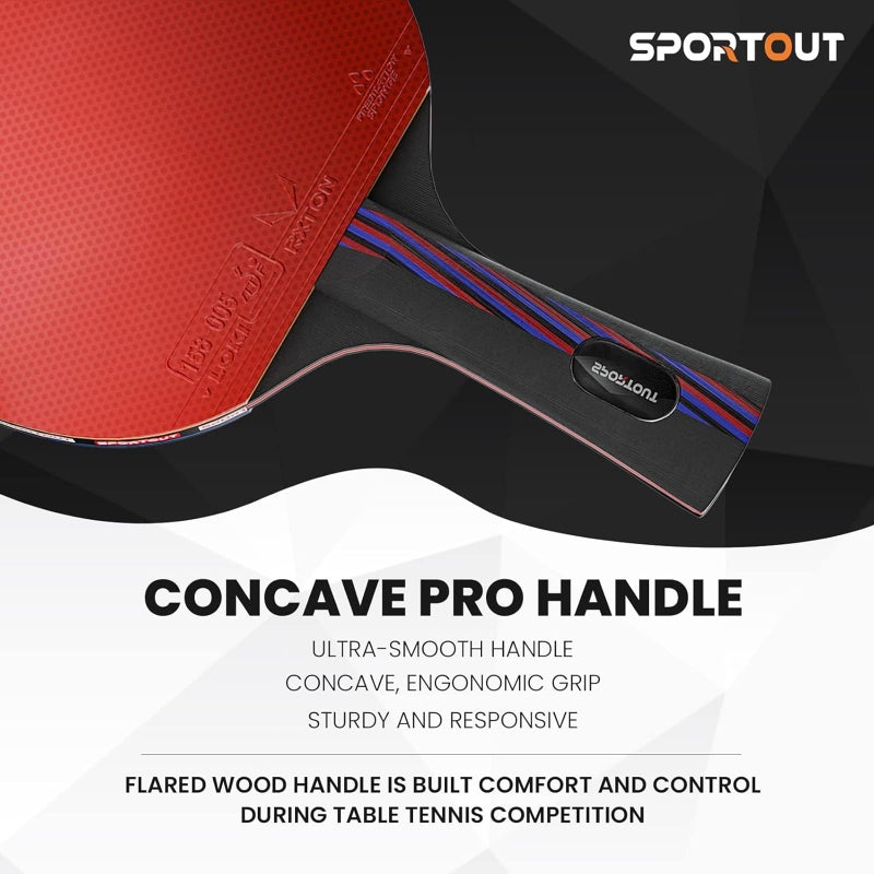 Sportout مجموعة مضارب تنس الطاولة سبورت آوت - مضرب تنس طاولة محمول مع حقيبة تخزين، مضرب تنس طاولة متميز للألعاب الداخلية والخارجية - Image 2